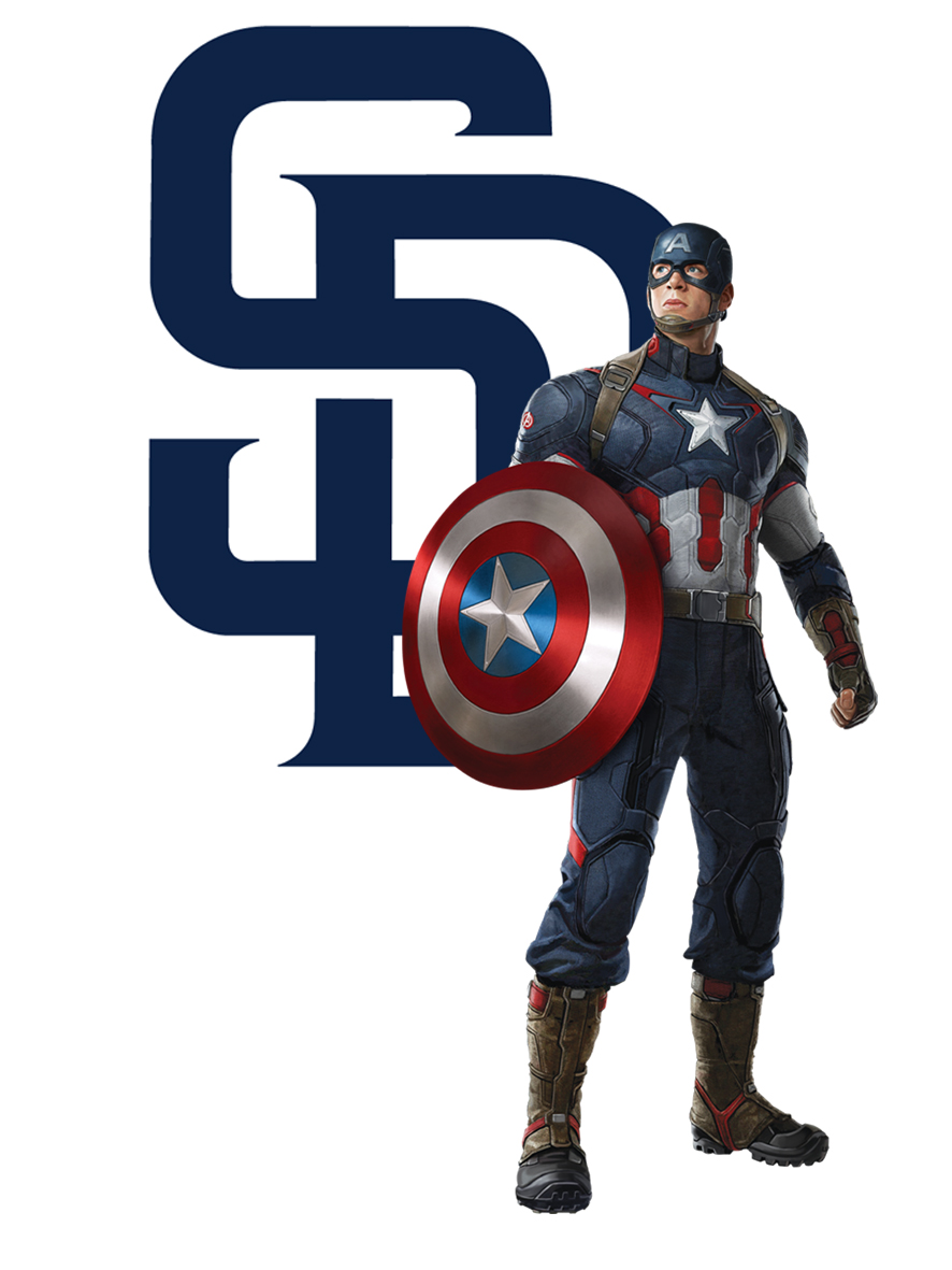 San Diego Padres Captain America Logo vinyl decal